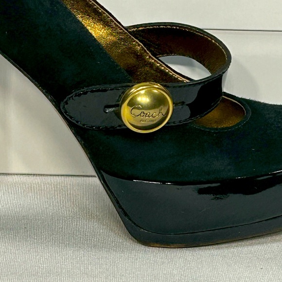 Women’s Coach Davine Platform Black Suede with Gold Heel Size 8 Great Condition! - Picture 10 of 16